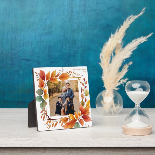 Beautiful Fall Foliage Family Thanksgiving Photo Plaque (Insitu)