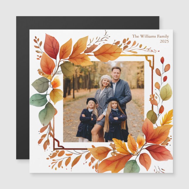 Beautiful Fall Foliage Photo Thanksgiving Magnet (Front/Back)