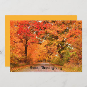 Beautiful Fall Happy Thanksgiving Greetings Holiday Card