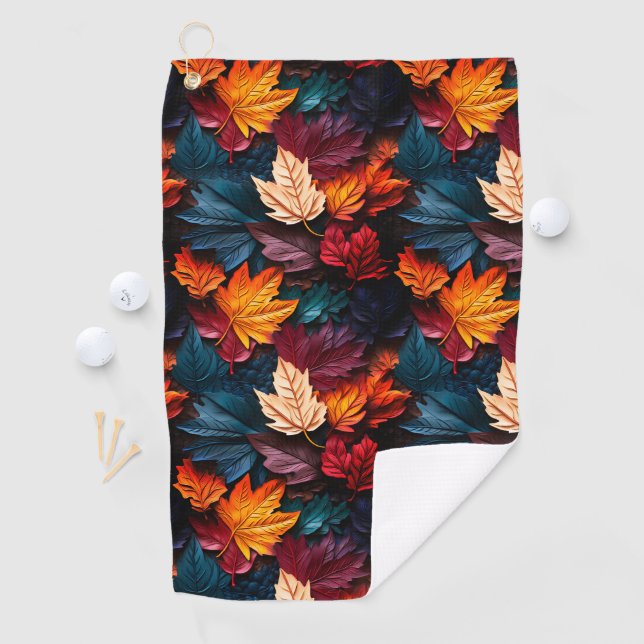 Beautiful Fall Leaves Golf Towel (InSitu)