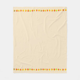 Beautiful Fall Leaves on Light Beige Fleece Blanket