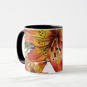 Beautiful Fall Lily Flower Boho Chic Custom Mug