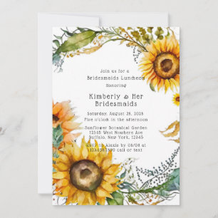 Beautiful Fall Sunflower Bridesmaids Luncheon Invitation
