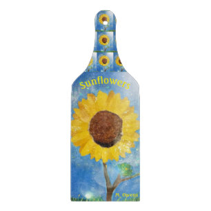 Beautiful Fall Sunflower Glistens Cutting Board