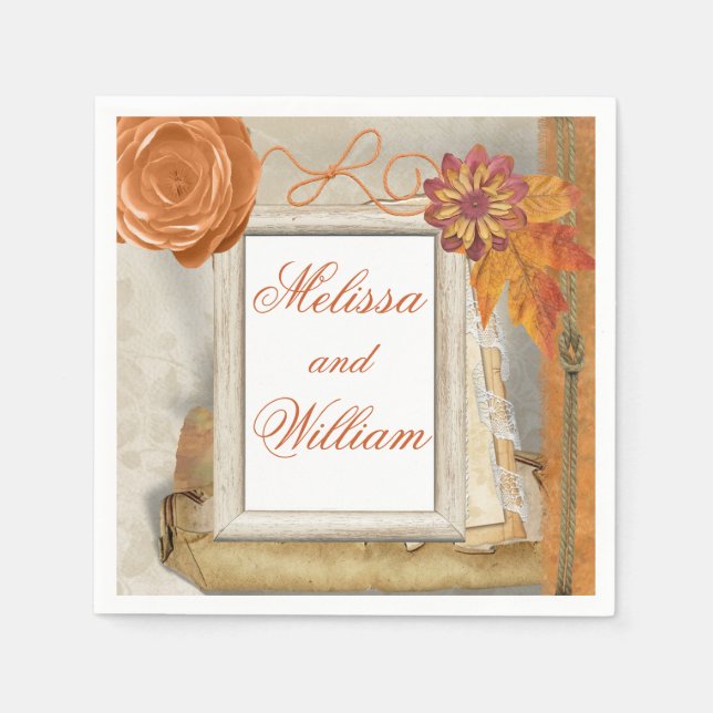 Beautiful Fall Wedding Napkin (Front)