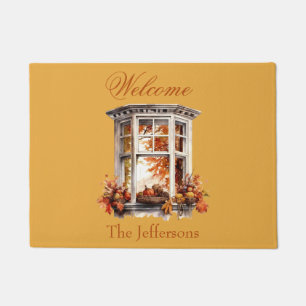 Beautiful Fall Window Welcome Mat