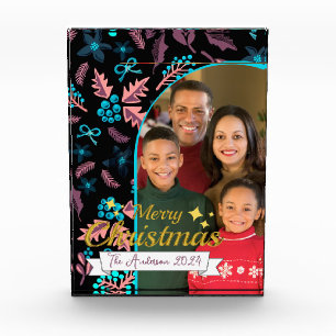 Beautiful Family Photo Merry Christmas Photo Block