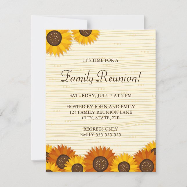 Beautiful family reunion party invitations (Front)