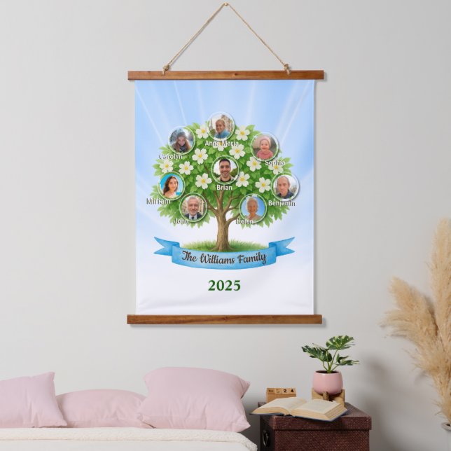 beautiful Family Tree Photo Names Wall Art Decor (Bedroom)