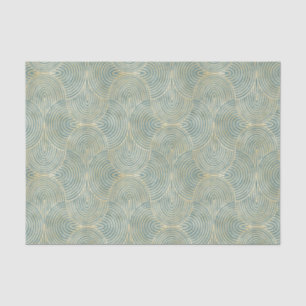 Beautiful,fan,art deco, pattern,green colors tissue paper