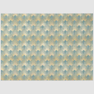 Beautiful fan pattern,teal gold,Art Deco pattern,c Tissue Paper