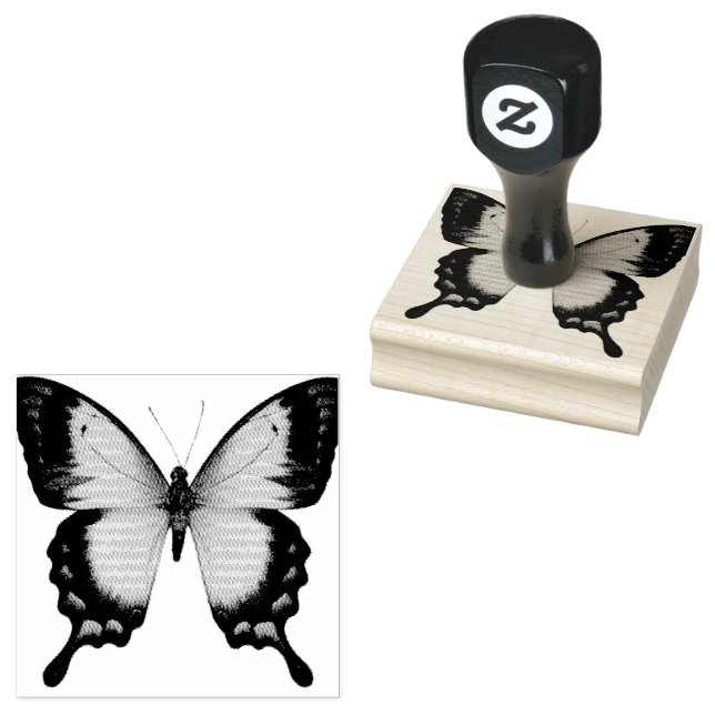 Beautiful Fancy Butterfly  Rubber Stamp (Stamped)