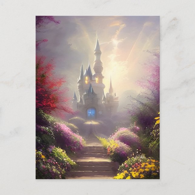 Beautiful Fantasy Castle Gardens   Postcard (Front)