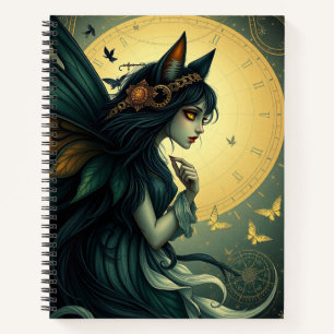 Beautiful Fantasy Cat Fairy Art Notebook