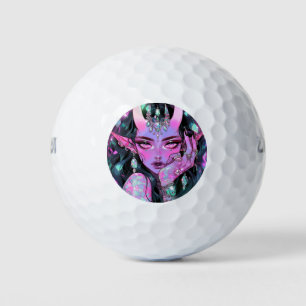 Beautiful Fantasy Demon Elf Anime Girl Golf Balls
