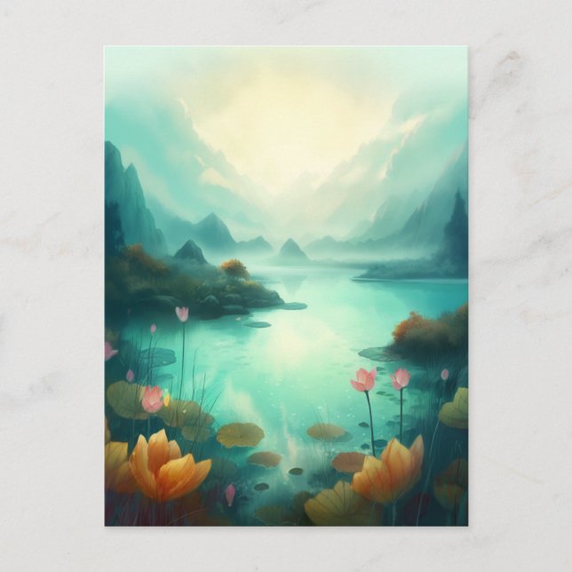 Beautiful Fantasy Enchanted Landscape Postcard (Front)