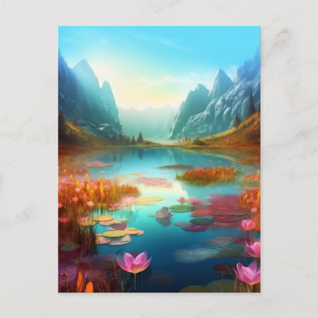 Beautiful Fantasy Enchanted Landscape Postcard (Front)