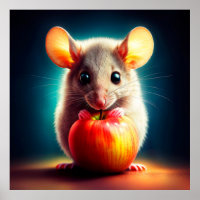 Beautiful fantasy furry animal red apple food