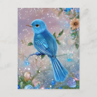 Beautiful Fantasy Little Blue Bird