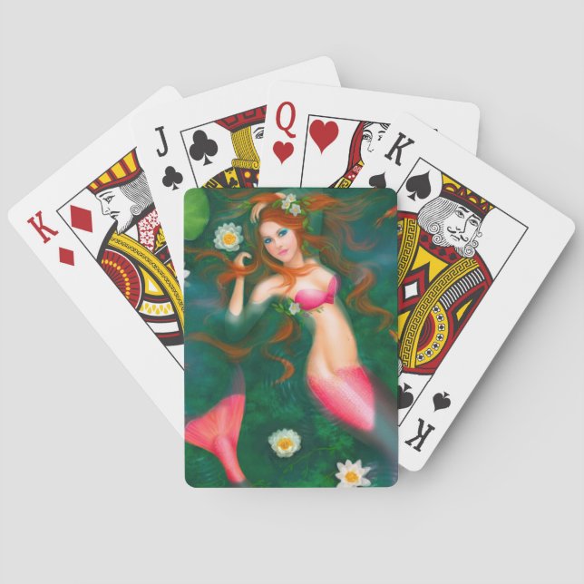 Beautiful Fantasy mermaid Playing Cards (Back)
