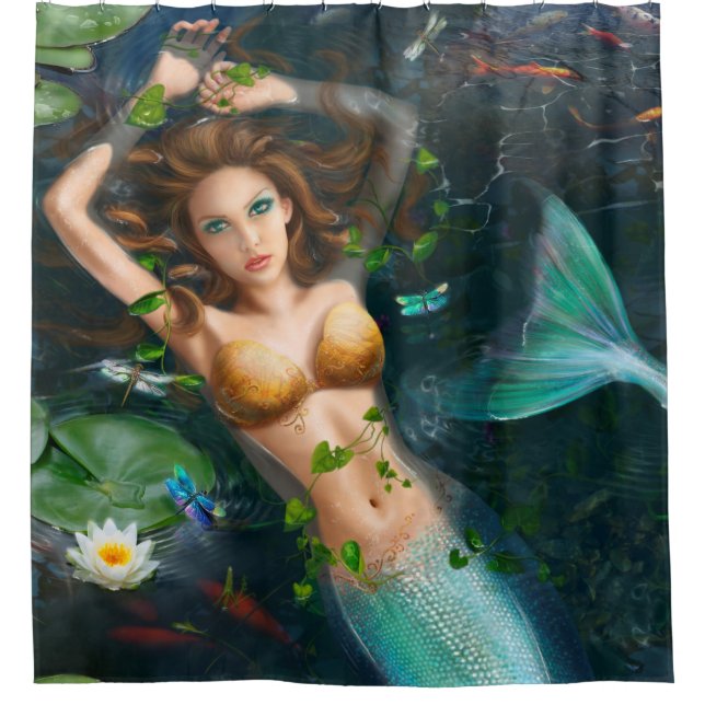 Beautiful Fantasy mermaid Shower Curtain (Front)