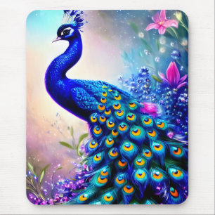 Beautiful Fantasy Peacock Mouse Mat