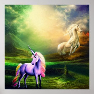 Beautiful Fantasy Unicorn  - Mythical Creature  Poster