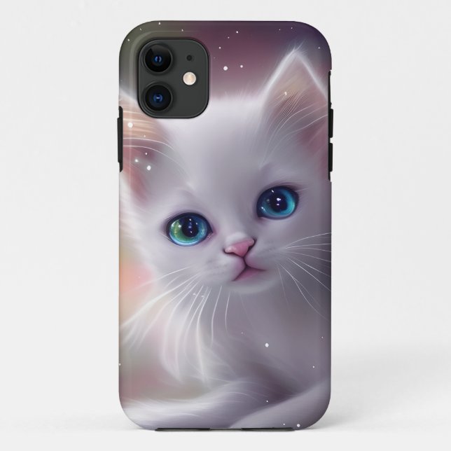 Beautiful Fantasy White Fluffy Cat  Case-Mate iPhone Case (Back)