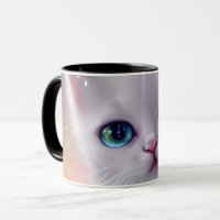 Beautiful Fantasy White Fluffy Cat 