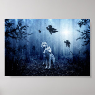 Beautiful Fantasy Wolf Wall Art