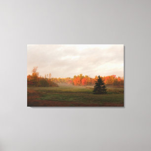 Beautiful Farmland Misty Morning Serenity Canvas Print