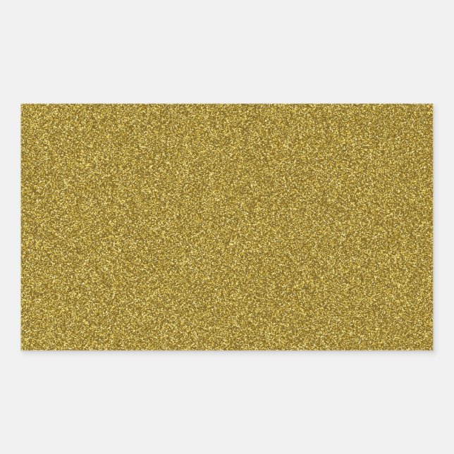 Beautiful fashinable girly yellow gold glitter rectangular sticker (Front)