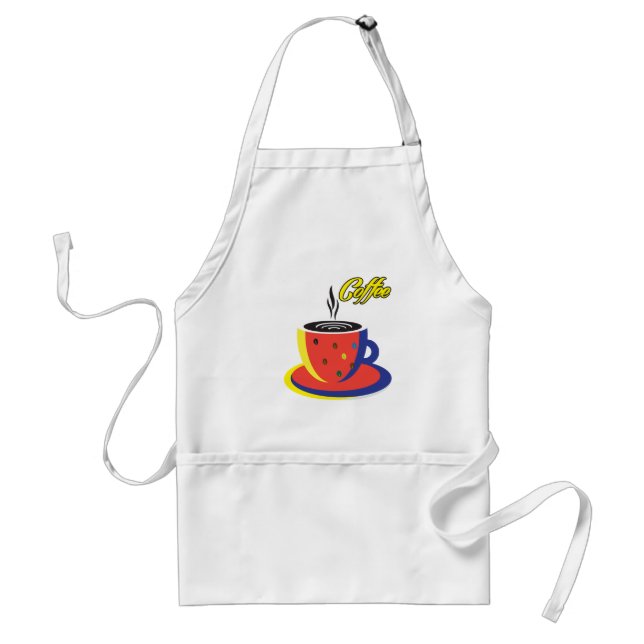 "Beautiful Fashion Woman Coffee Cup" Pop Art Trend Standard Apron (Front)