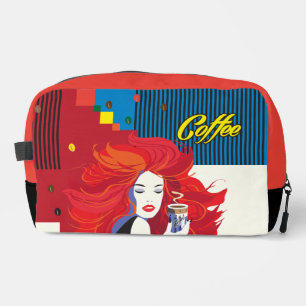"Beautiful Fashion Woman with Coffee Cup" Pop Art Dopp Kit