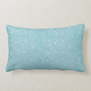Beautiful fashionable soft blue glitter shinning lumbar cushion