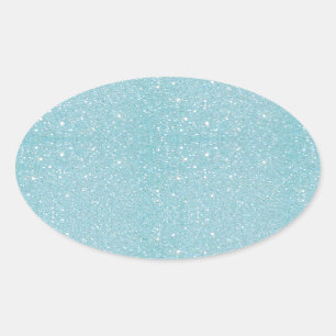 Beautiful fashionable soft blue glitter shinning oval sticker
