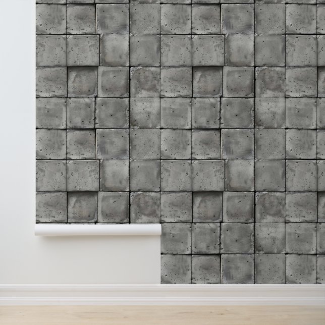 Beautiful Faux Realistic Grey Stone Wallpaper (Application)