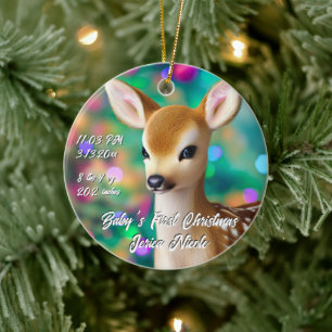 Beautiful Fawn First Christmas Ceramic Tree Decoration