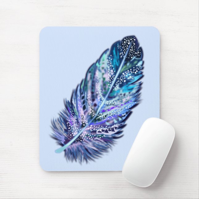 Beautiful Feather - Choose your color Mouse Mat (With Mouse)