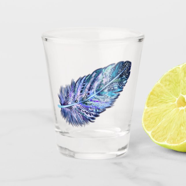 Beautiful Feather Shot Glass (Front)