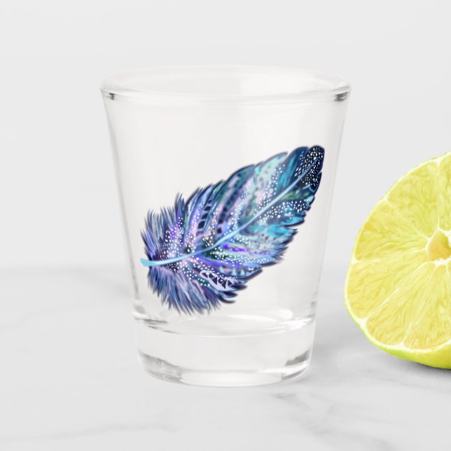 Beautiful Feather Shot Glass (Front)