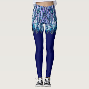 Beautiful Feathers - Exotic Mini Skirt - Blue Leggings