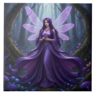 Beautiful February Amethyst Fairy Tile