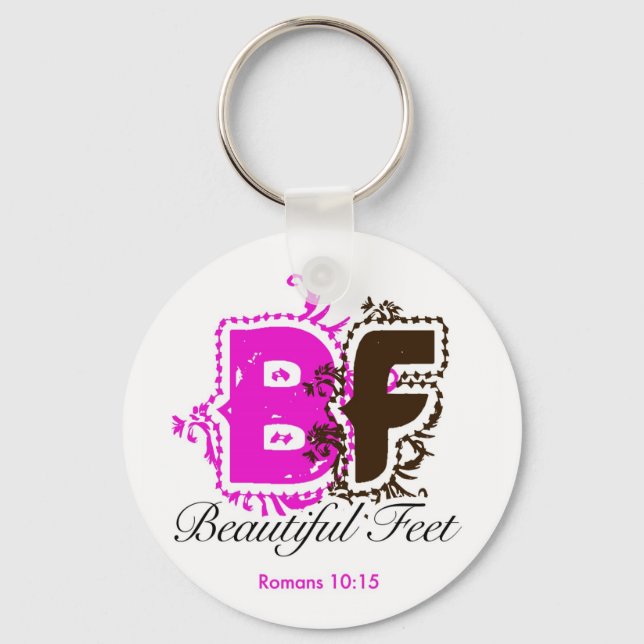beautiful feet logo key ring (Front)