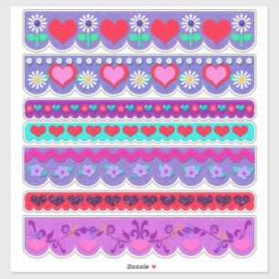 Beautiful Felt Style Valentine's Day Borders