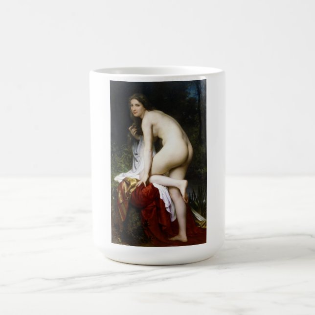 Beautiful Female Bather (by Bouguereau) Coffee Mug (Center)