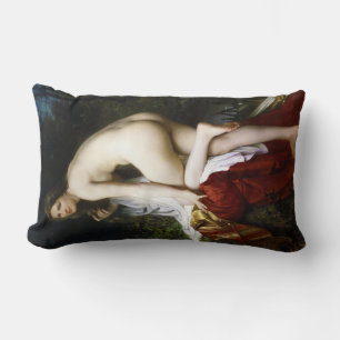 Beautiful Female Bather (by Bouguereau) Lumbar Cushion