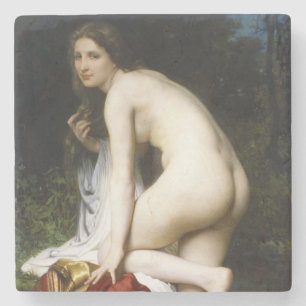 Beautiful Female Bather (by Bouguereau) Stone Coaster
