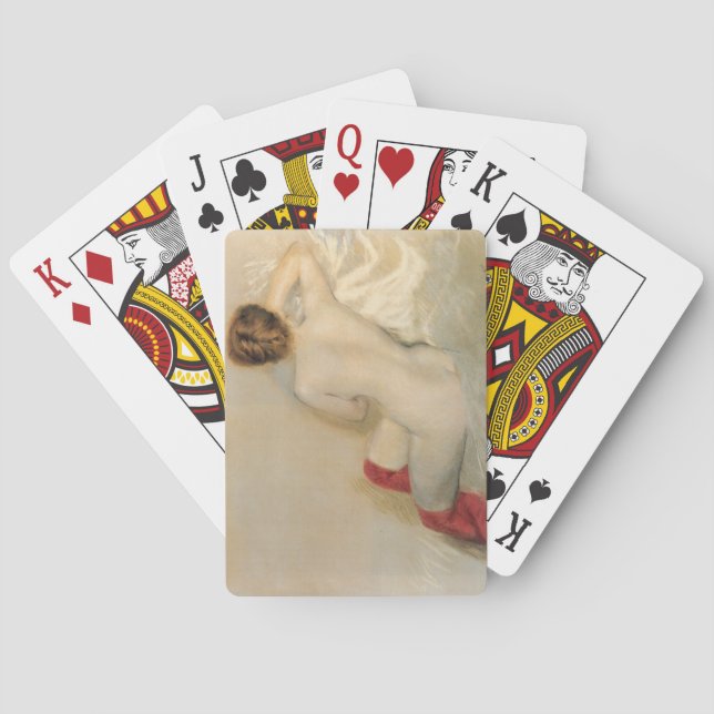 Beautiful Female Body with Red Stockings Playing Cards (Back)