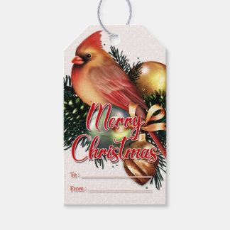 Beautiful Female Cardinal Merry Christmas Gift Tags